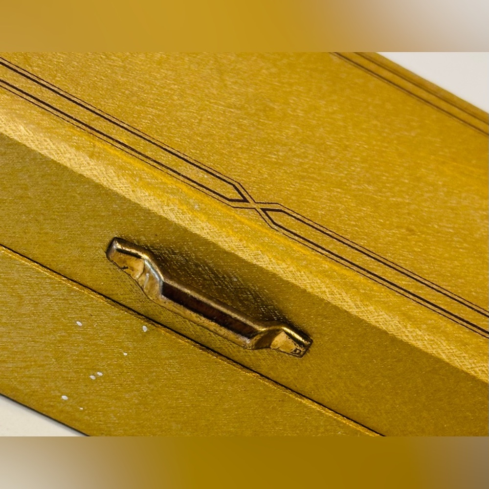 Fine Vintage Original Art Jewelry Dresser Box Gold Velvet JAPAN Made Antique - Picture 3 of 16